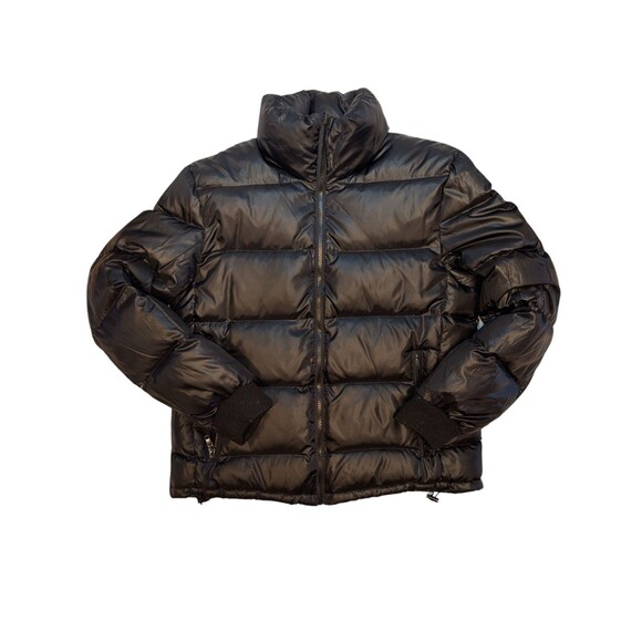 ZARA MAN Re-Form Insulated Puffer Jacket Glossy Black Size L Water Repellent - Picture 2 of 4